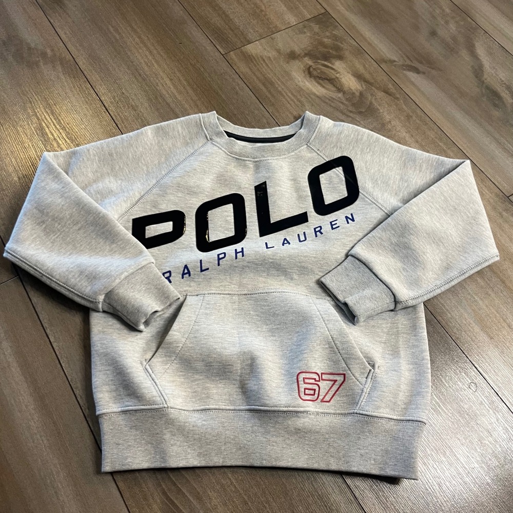 Polo Ralph Lauren Performance Boys Grey Crewneck‎ Sweatshirt Size S Bin L-35
